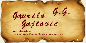 Gavrilo Gajlović vizit kartica